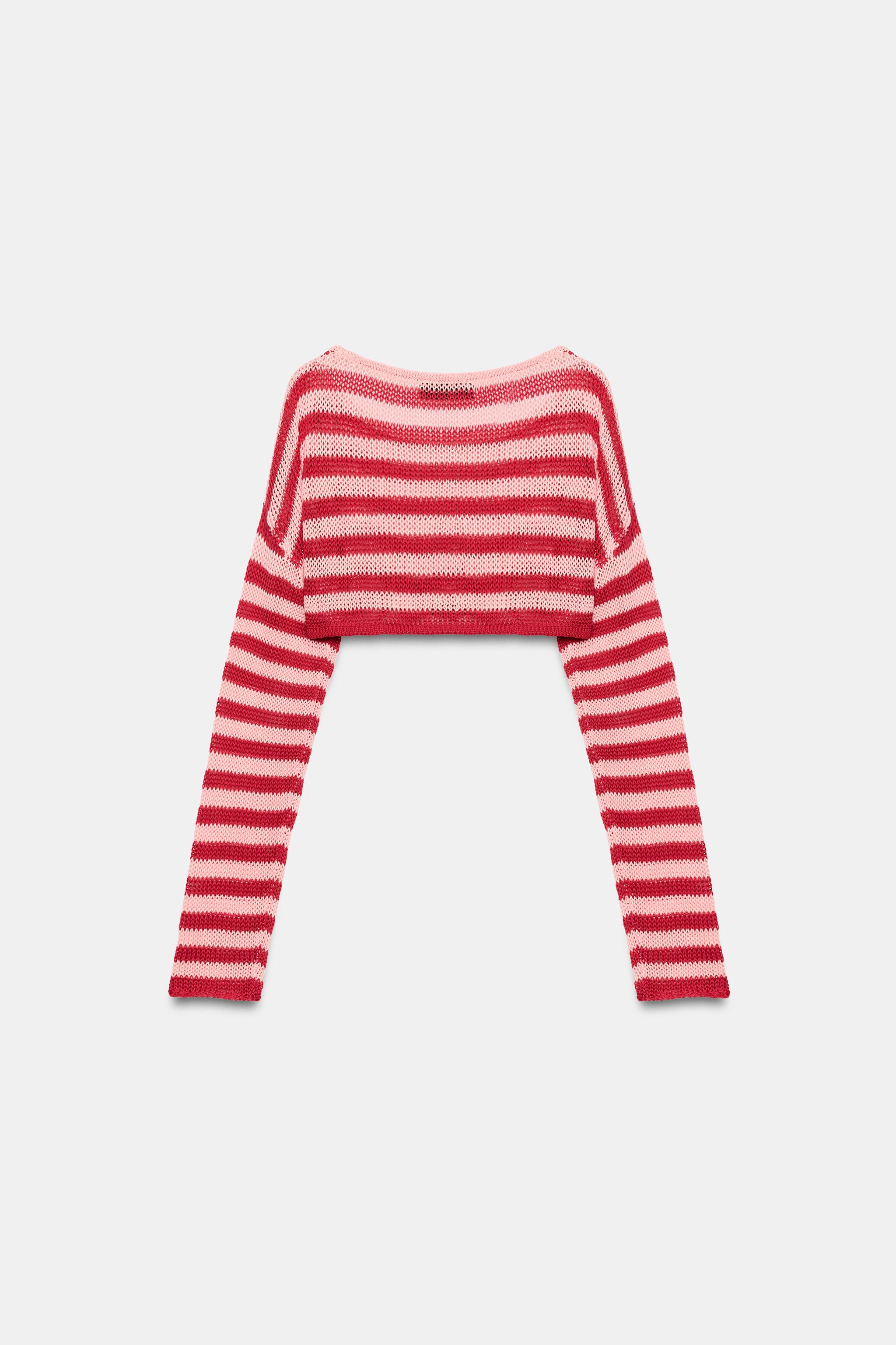 STRIPED KNIT CROP JUMPER